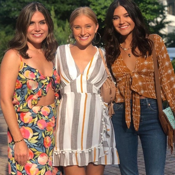 Saints + Secrets ruffle pom pom wrap dress - Picture 3 of 4